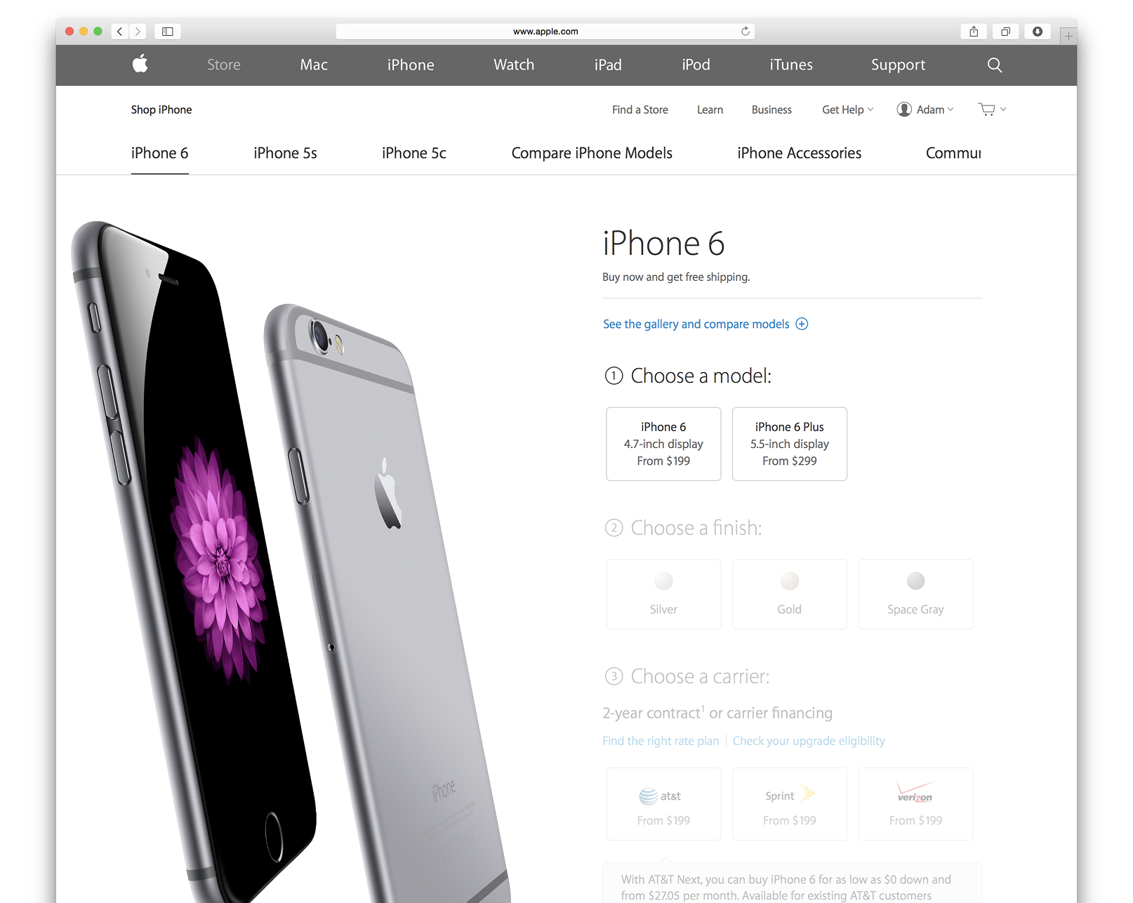 Wireframes for the unified buy flow