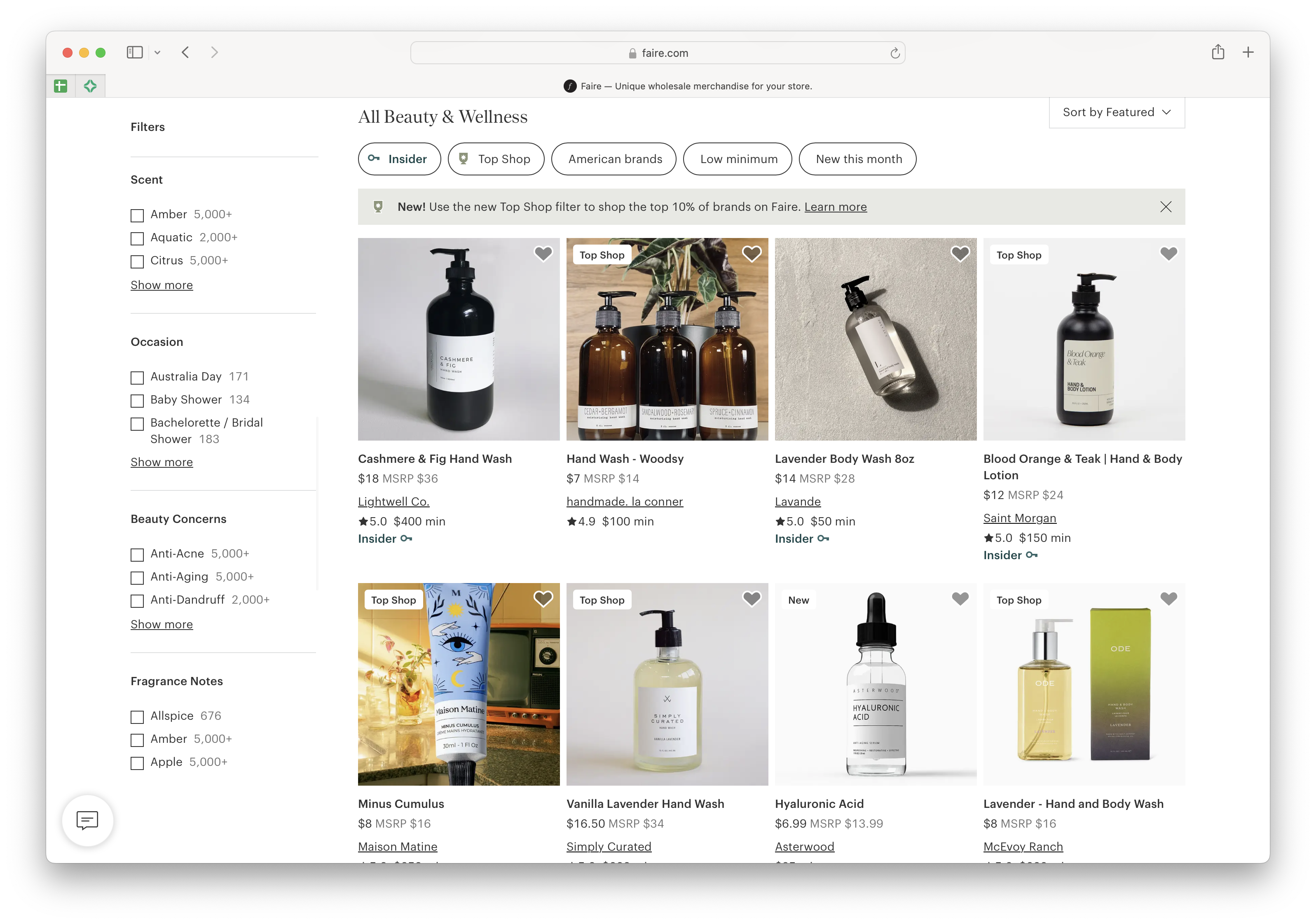 Faire filters — after