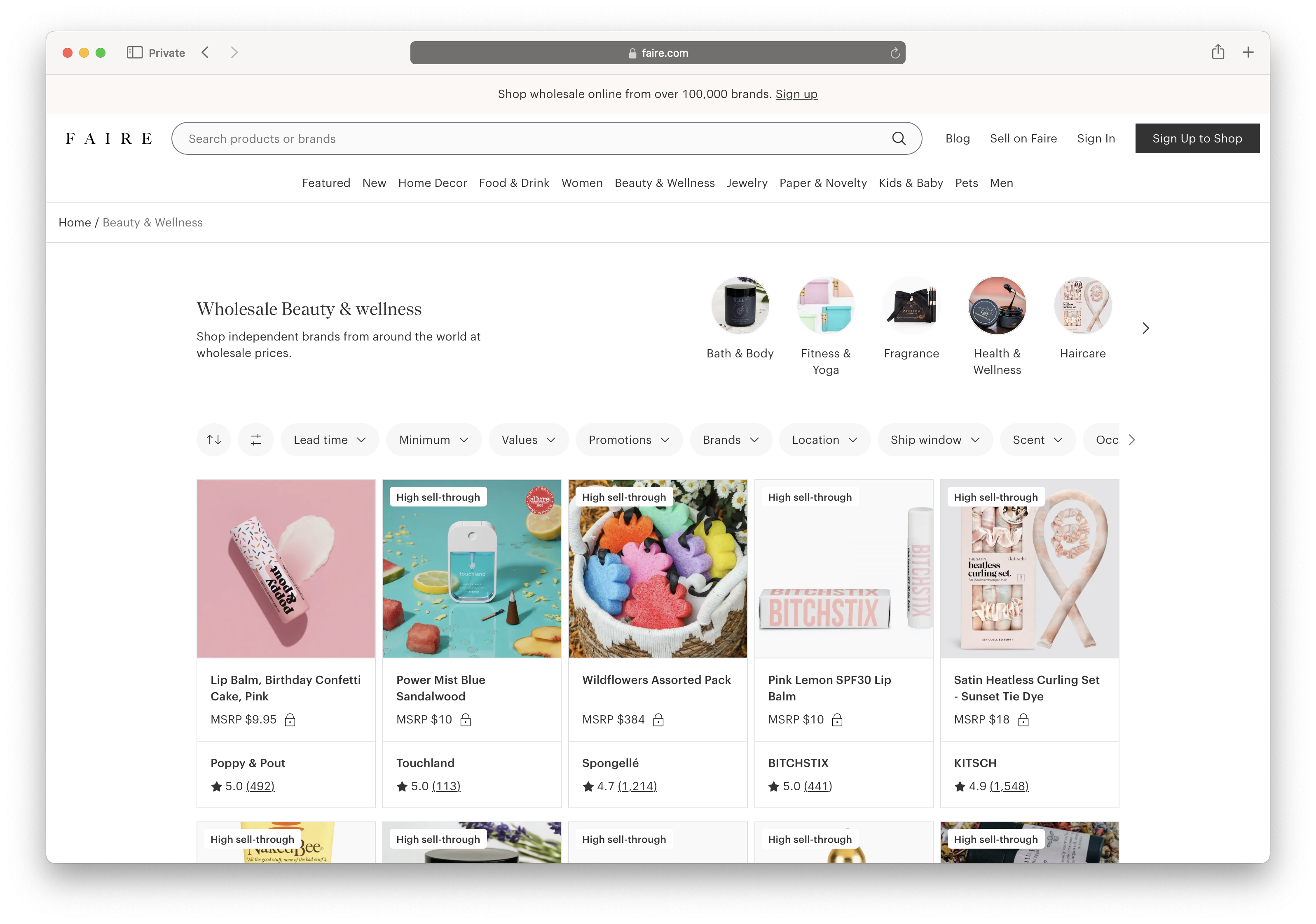 Faire filters — before