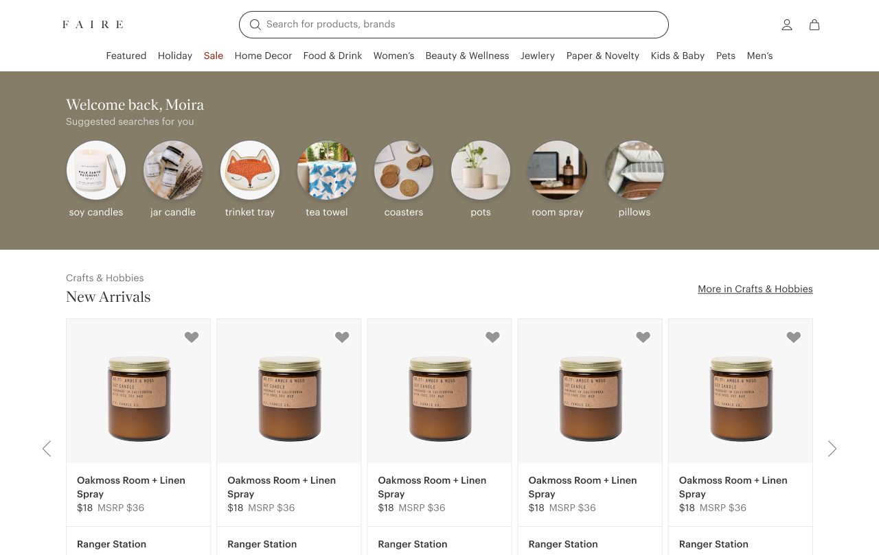 Faire navigation — homepage