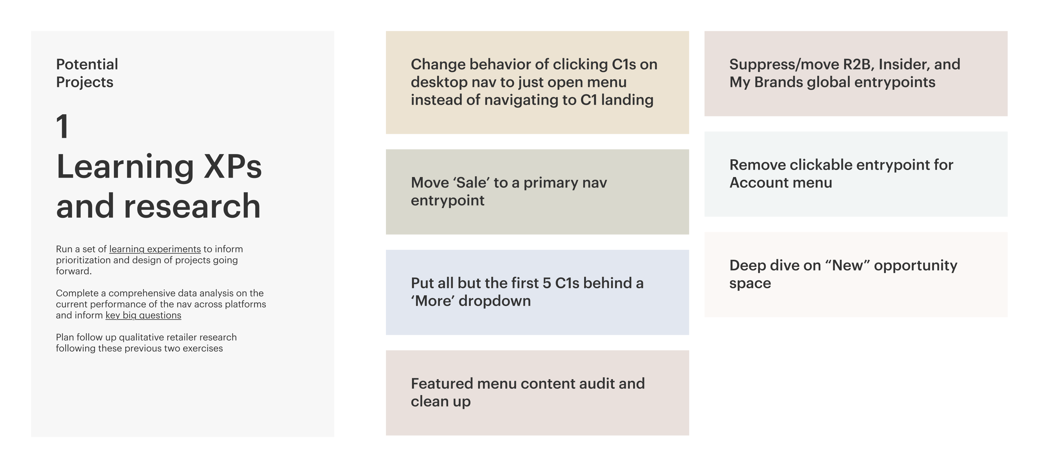 Faire navigation — opportunities