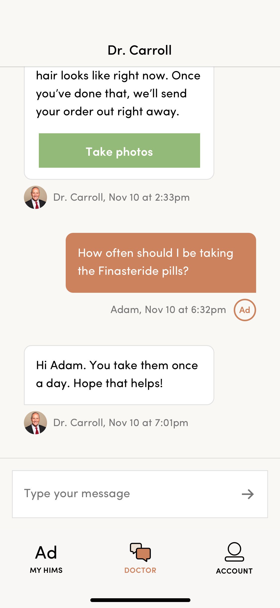 Doctor messages