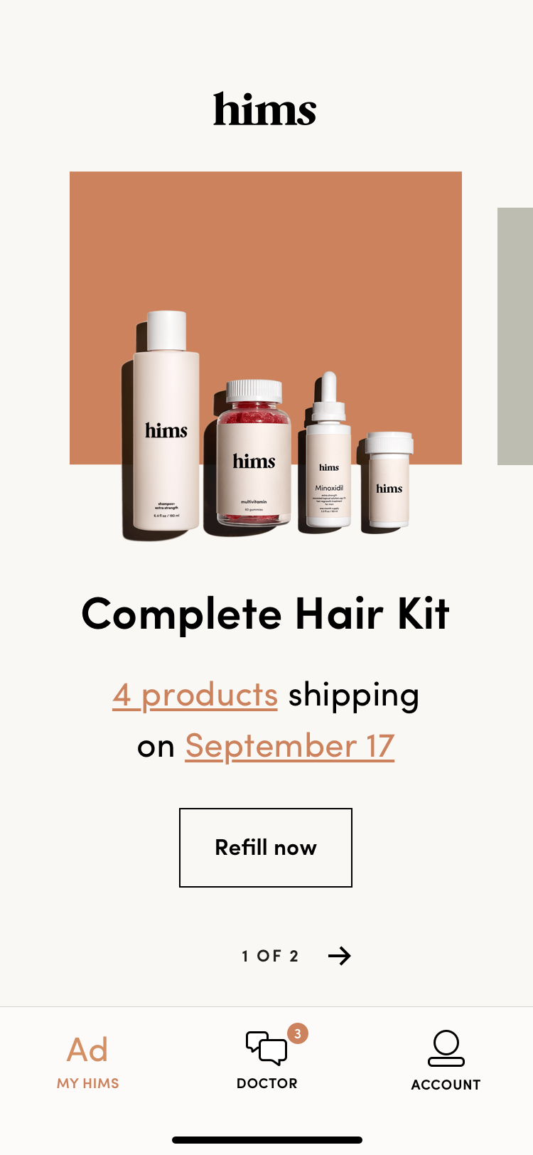 Home screen — exploration 1