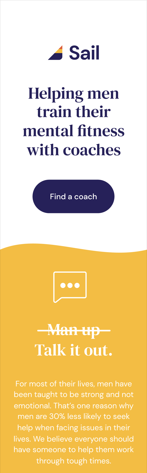 Sail landing page — hero