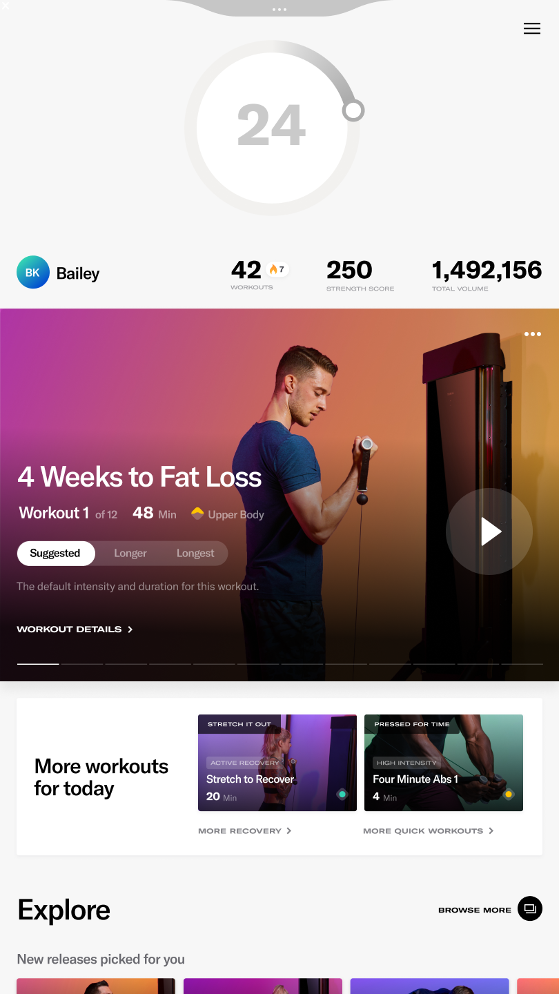 Tonal — old home page