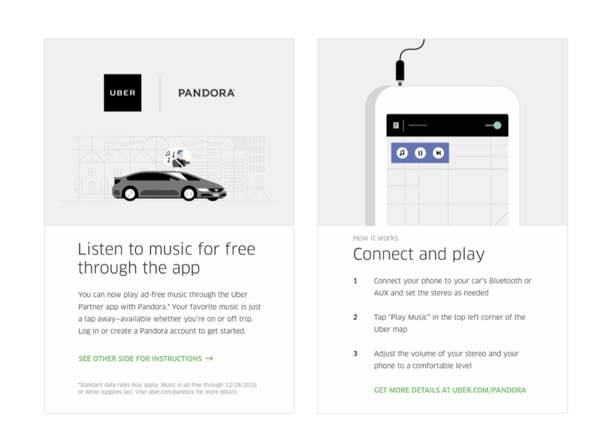 Printed instruction cards